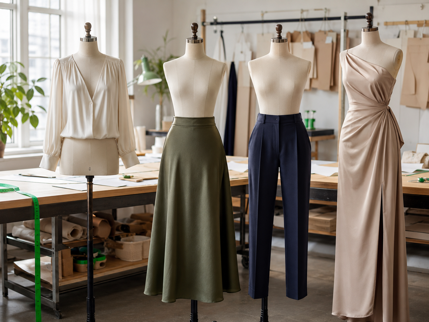Colección de prendas elegantes creadas con modelagem
